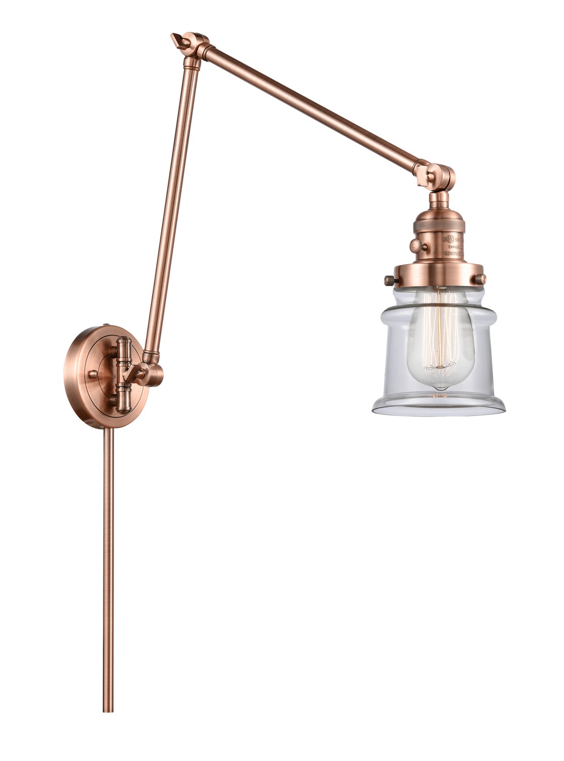 LED Swing Arm by Innovations - Franklin Restoration Collection, Antique Copper Finish - 238-AC-G182S-LED