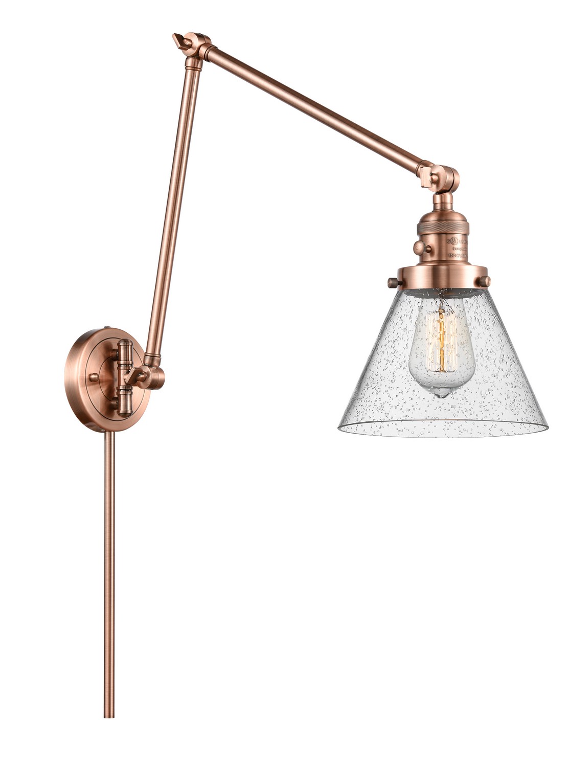 LED Swing Arm by Innovations - Franklin Restoration Collection, Antique Copper Finish - 238-AC-G44-LED