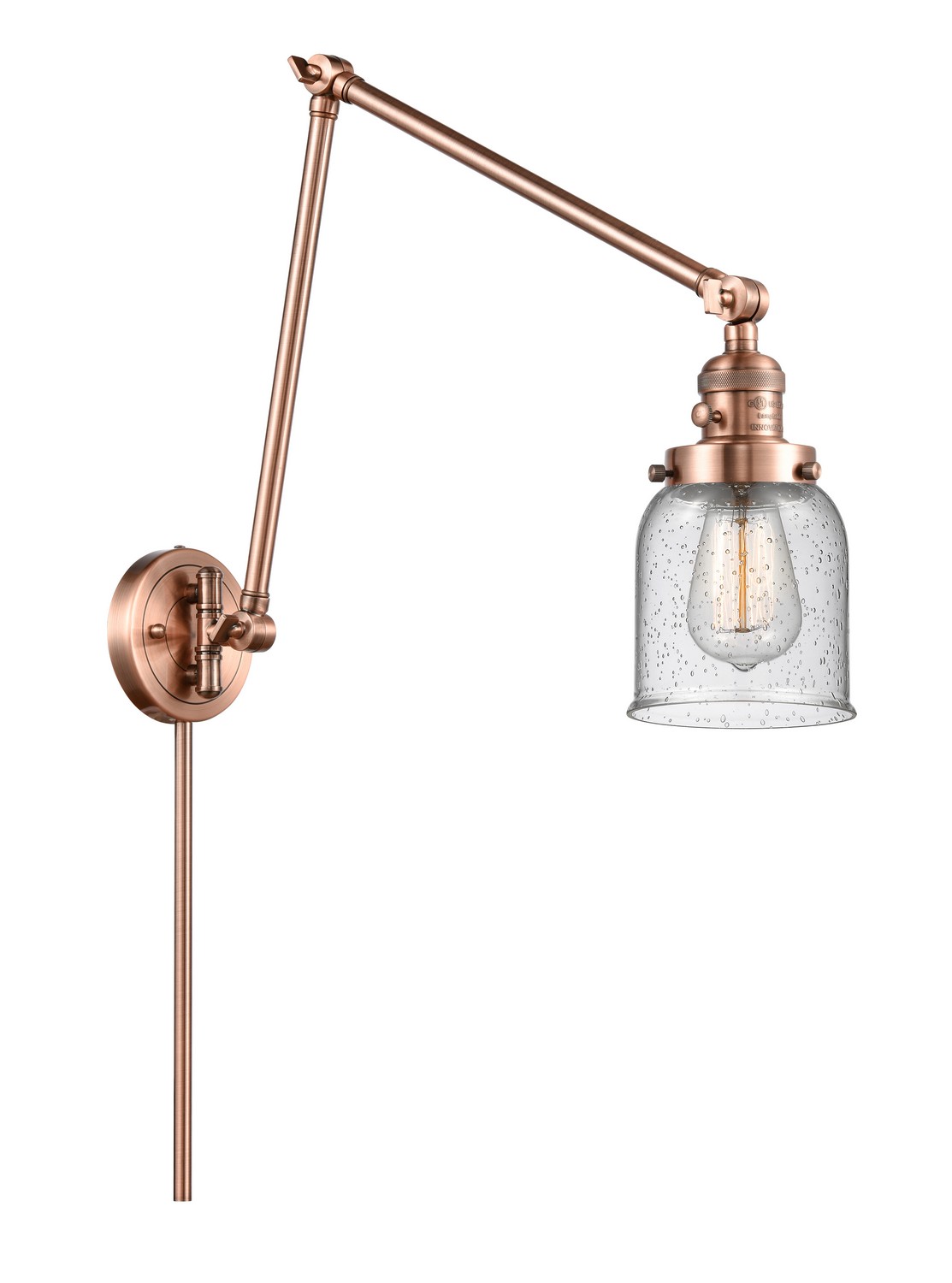 LED Swing Arm by Innovations - Franklin Restoration Collection, Antique Copper Finish - 238-AC-G54-LED