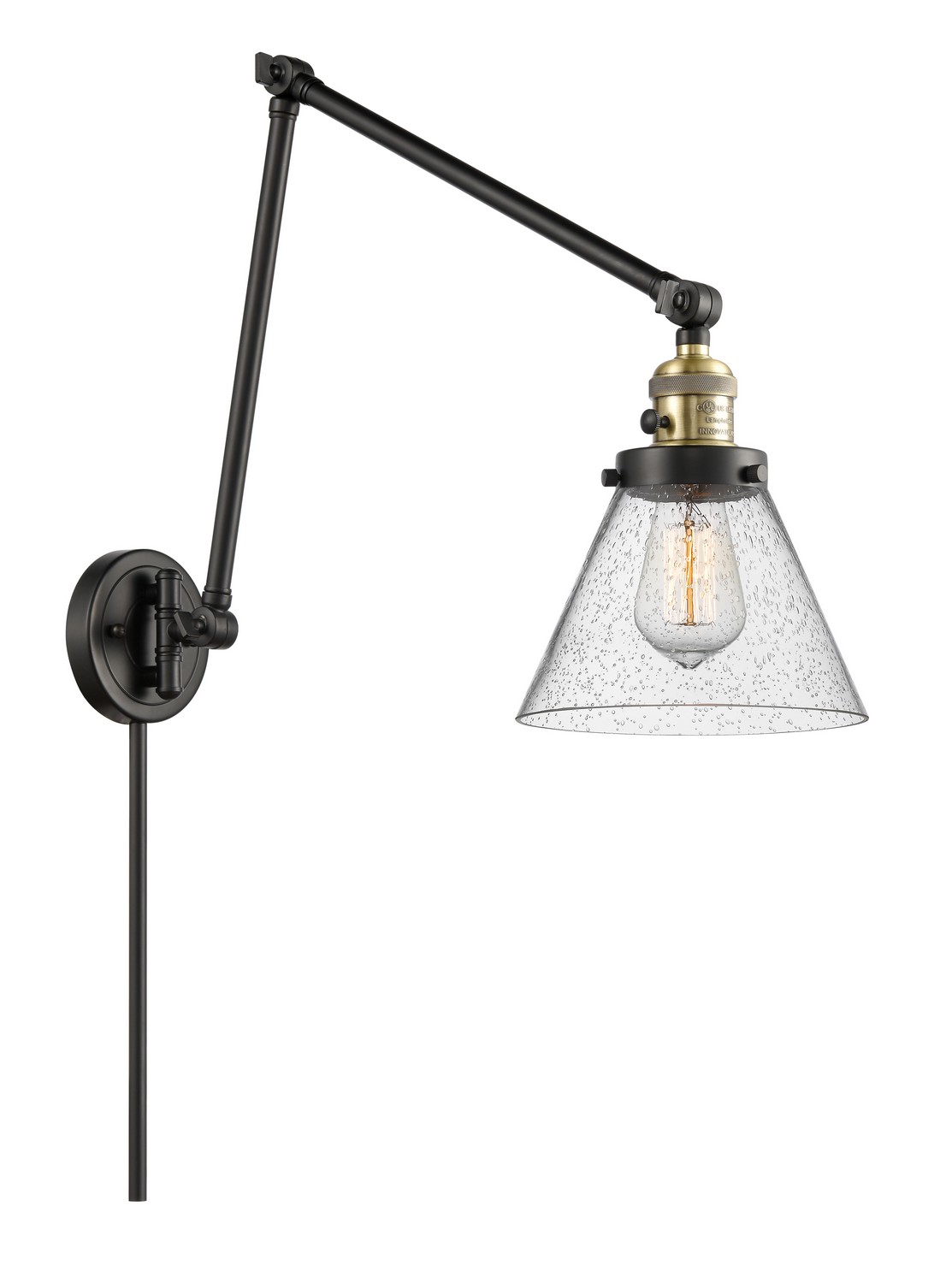 LED Swing Arm by Innovations - Franklin Restoration Collection, Black Antique Brass Finish - 238-BAB-G44-LED