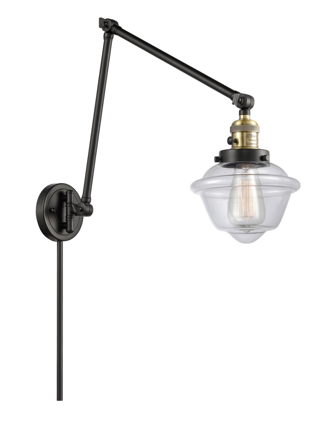 LED Swing Arm by Innovations - Franklin Restoration Collection, Black Antique Brass Finish - 238-BAB-G532-LED