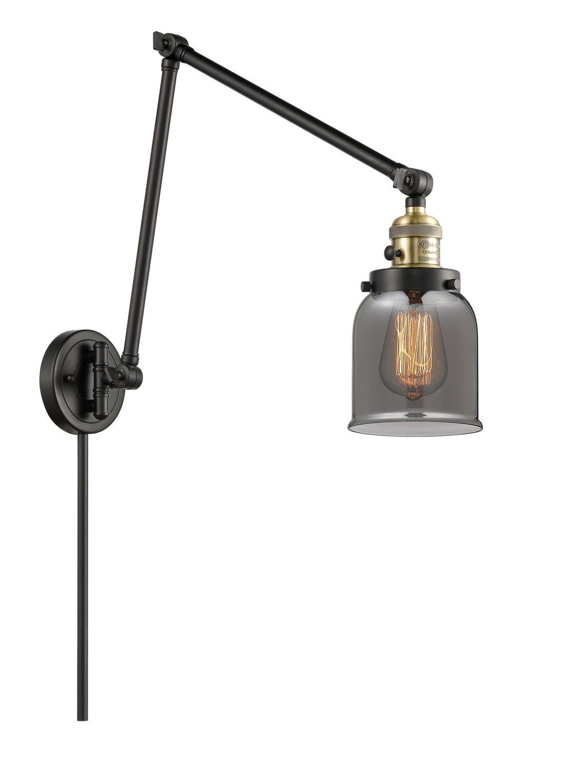 LED Swing Arm by Innovations - Franklin Restoration Collection, Black Antique Brass Finish - 238-BAB-G53-LED
