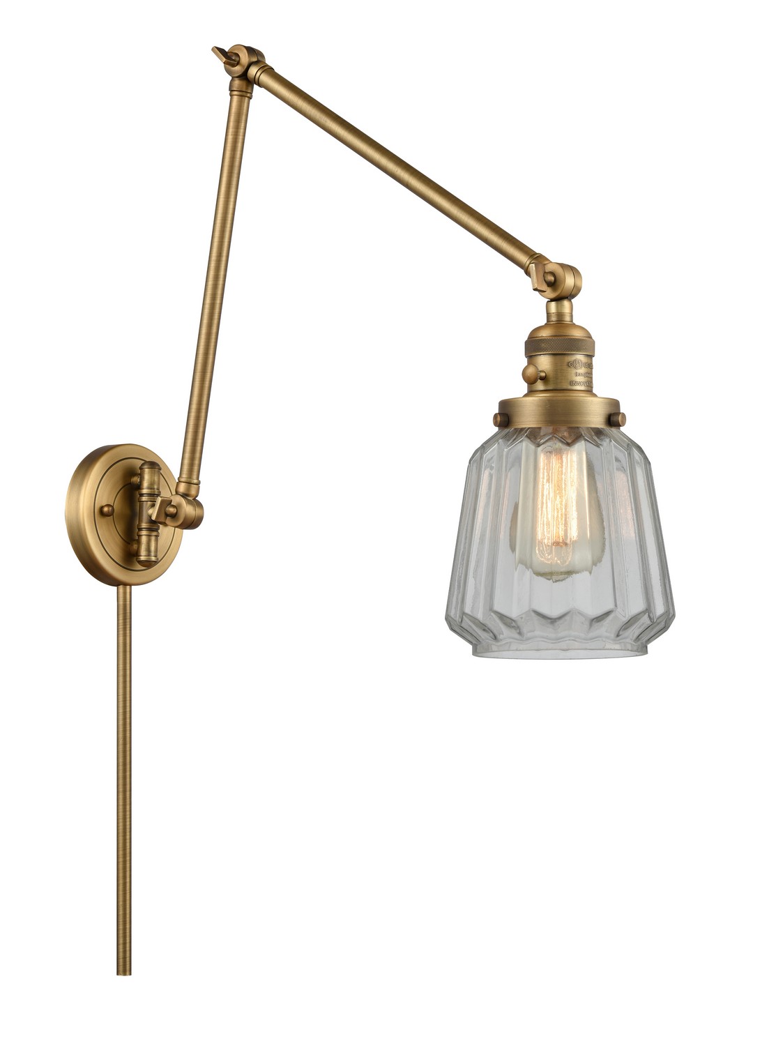 LED Swing Arm by Innovations - Franklin Restoration Collection, Brushed Brass Finish - 238-BB-G142-LED
