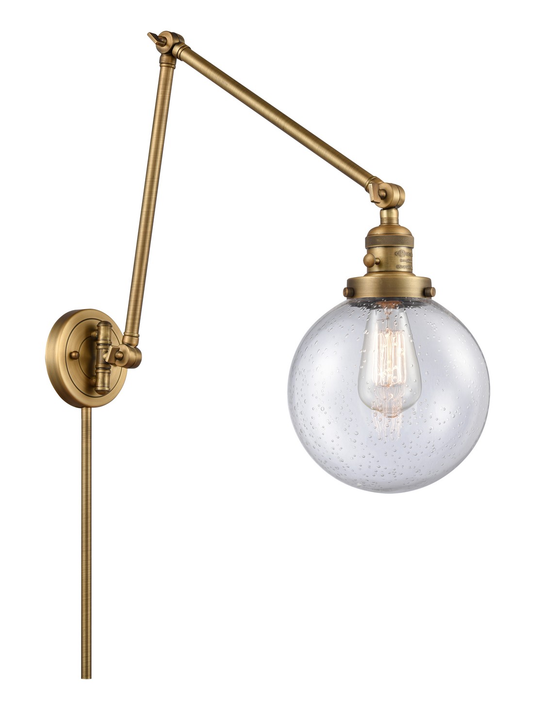 LED Swing Arm by Innovations - Franklin Restoration Collection, Brushed Brass Finish - 238-BB-G204-8-LED