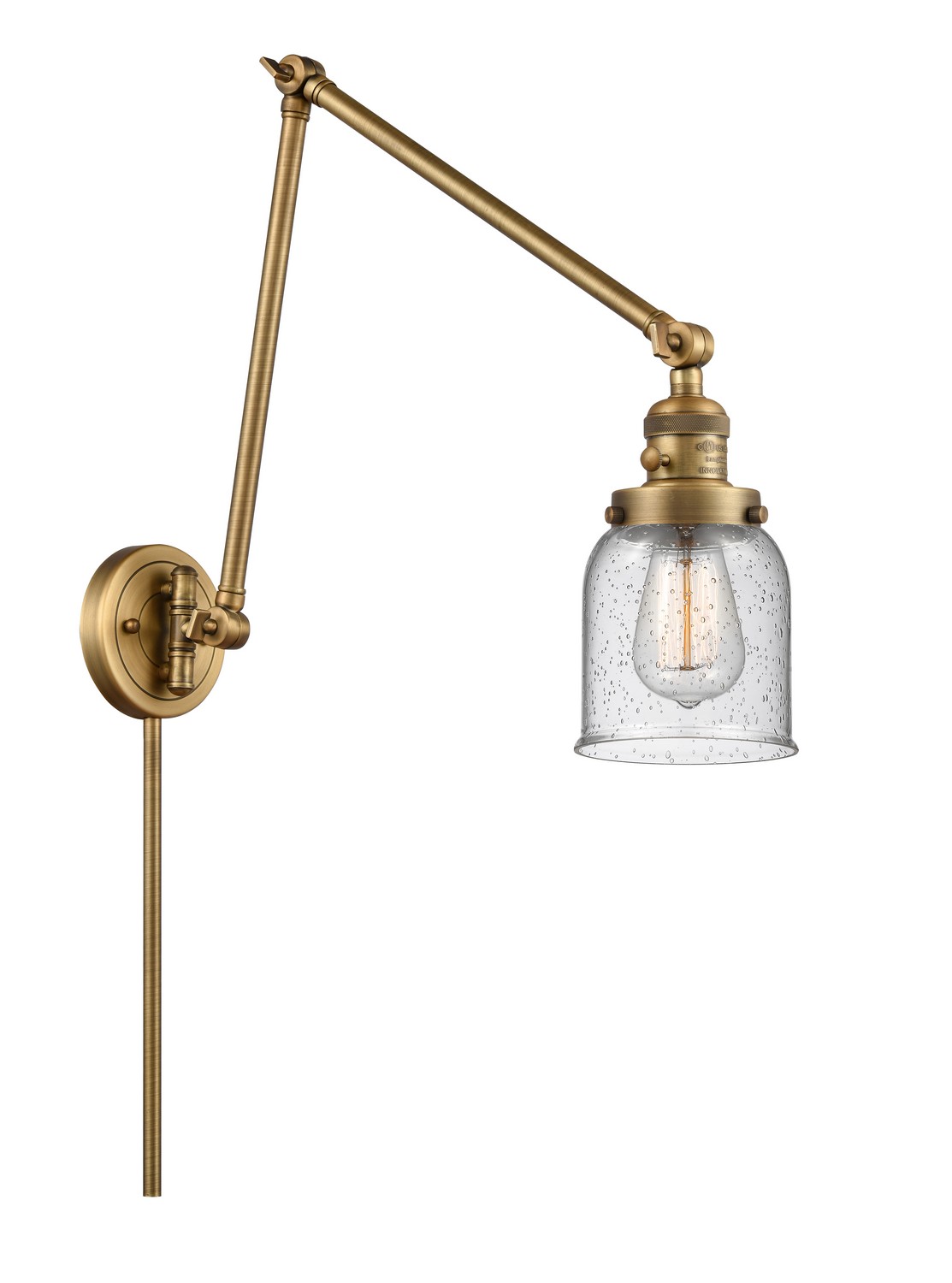 LED Swing Arm by Innovations - Franklin Restoration Collection, Brushed Brass Finish - 238-BB-G54-LED