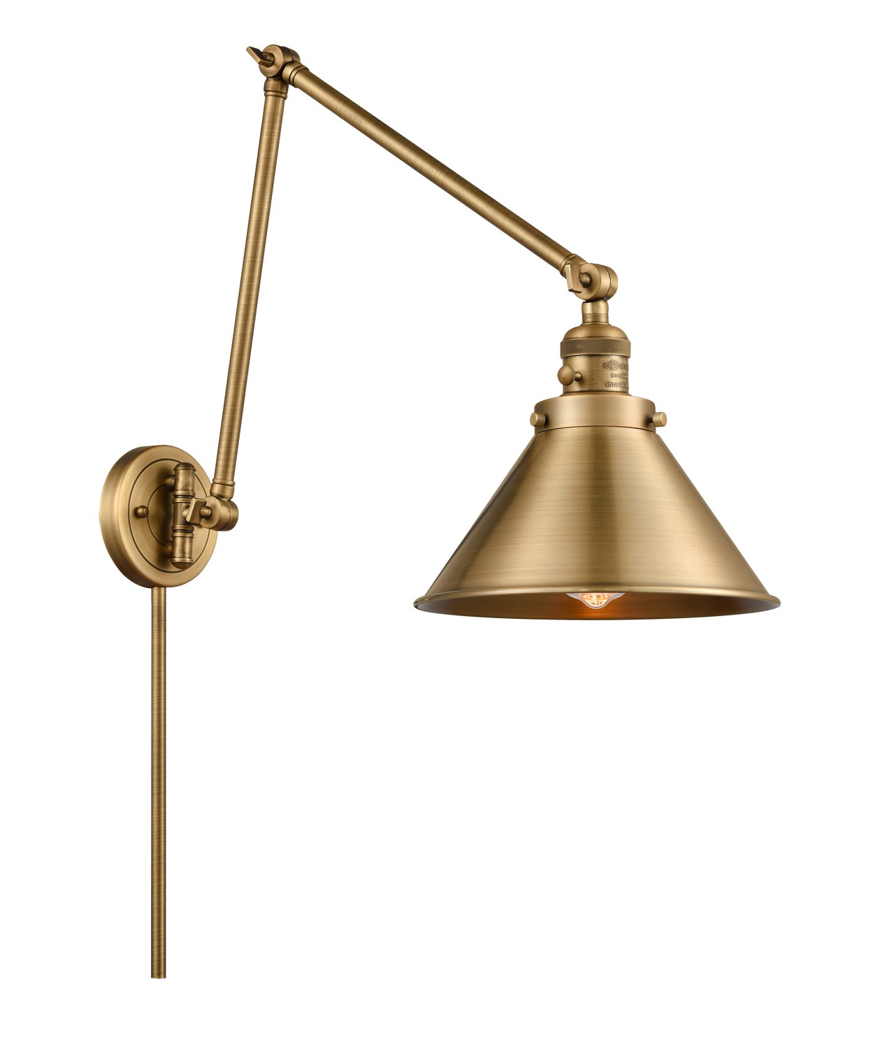 LED Swing Arm by Innovations - Franklin Restoration Collection, Brushed Brass Finish - 238-BB-M10-BB-LED