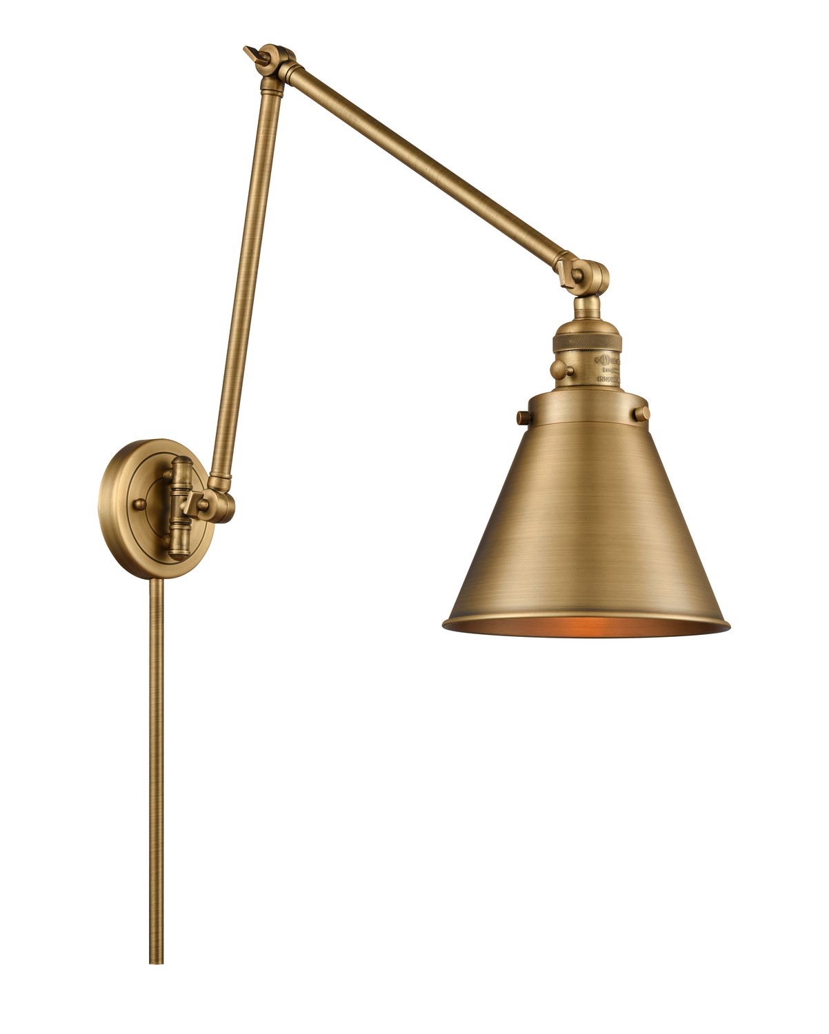 LED Swing Arm by Innovations - Franklin Restoration Collection, Brushed Brass Finish - 238-BB-M13-BB-LED