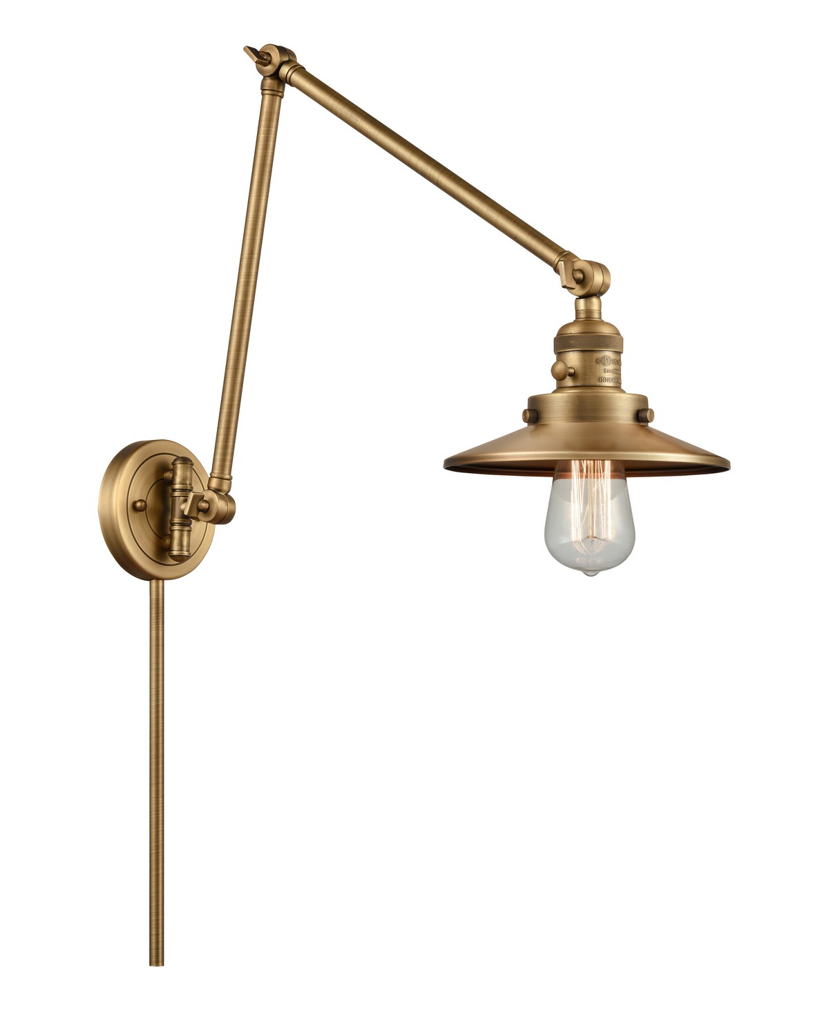 LED Swing Arm by Innovations - Franklin Restoration Collection, Brushed Brass Finish - 238-BB-M4-LED