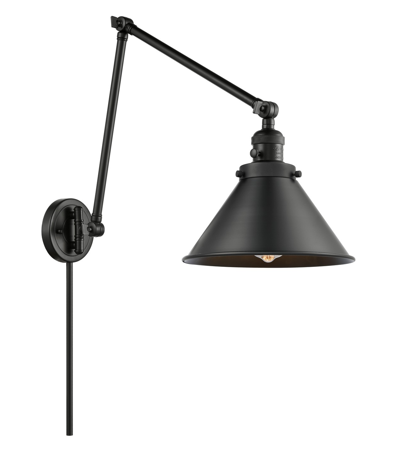 LED Swing Arm by Innovations - Franklin Restoration Collection, Matte Black Finish - 238-BK-M10-BK-LED