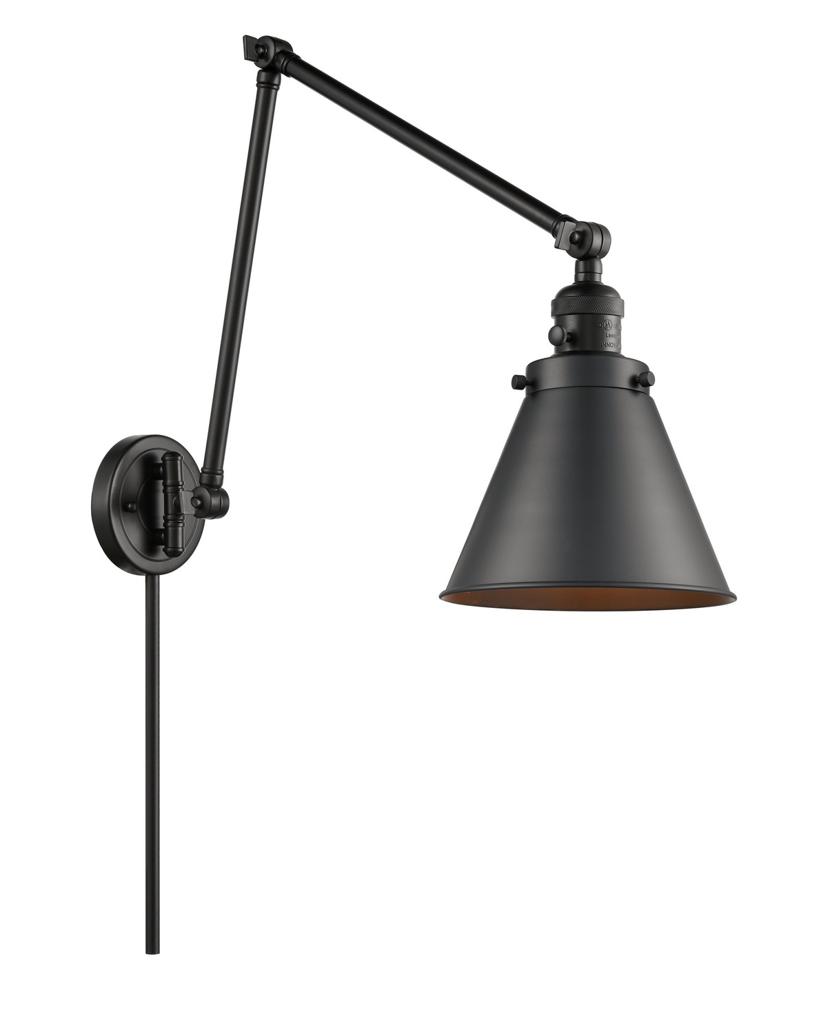 LED Swing Arm by Innovations - Franklin Restoration Collection, Matte Black Finish - 238-BK-M13-BK-LED