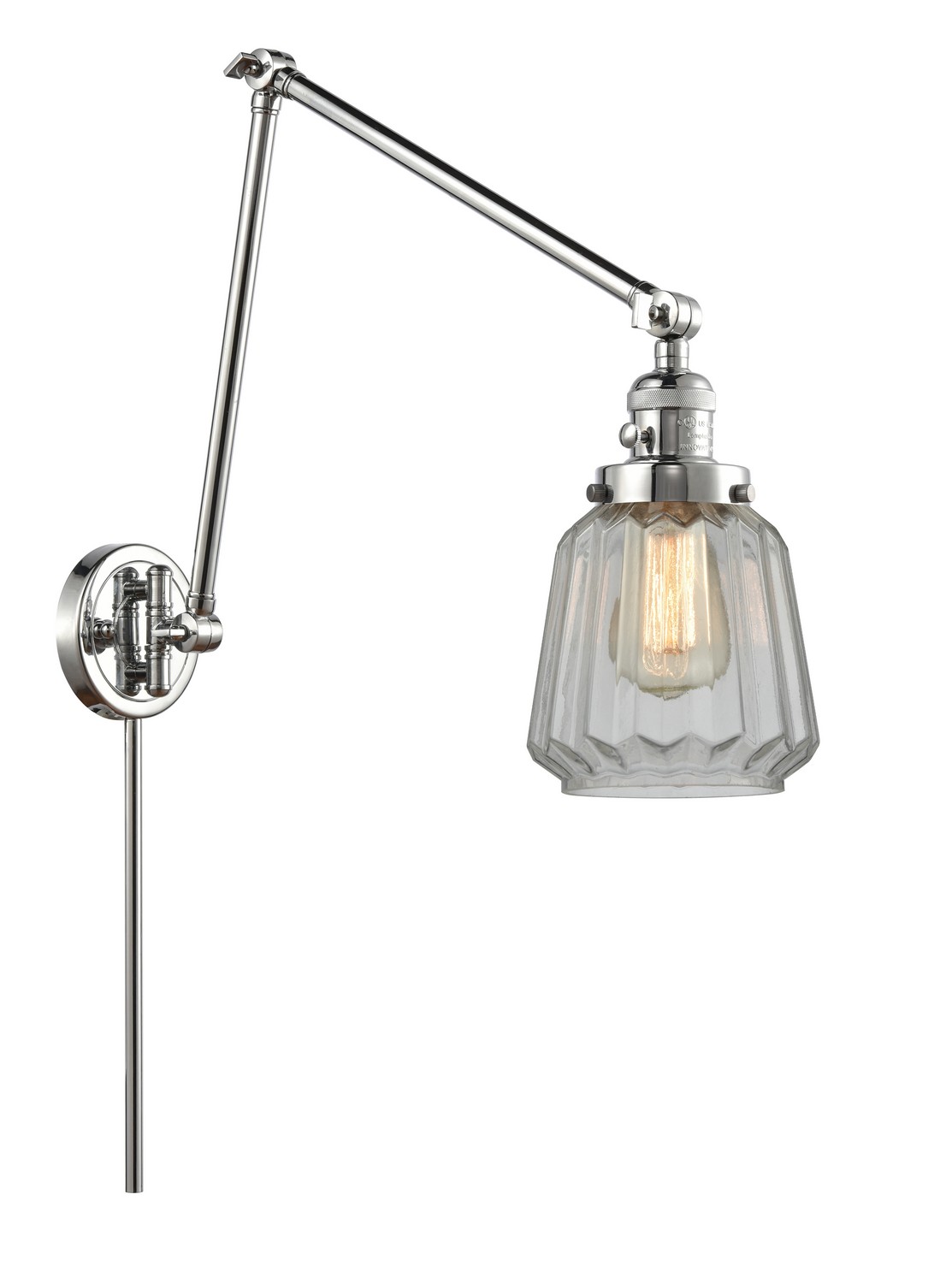 LED Swing Arm by Innovations - Franklin Restoration Collection, Polished Chrome Finish - 238-PC-G142-LED
