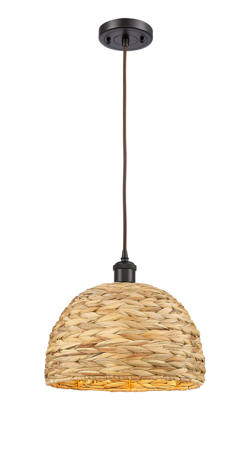 One Light Mini Pendant by Innovations - Ballston Collection, Oil Rubbed Bronze Finish - 516-1P-OB-RBD-12-NAT