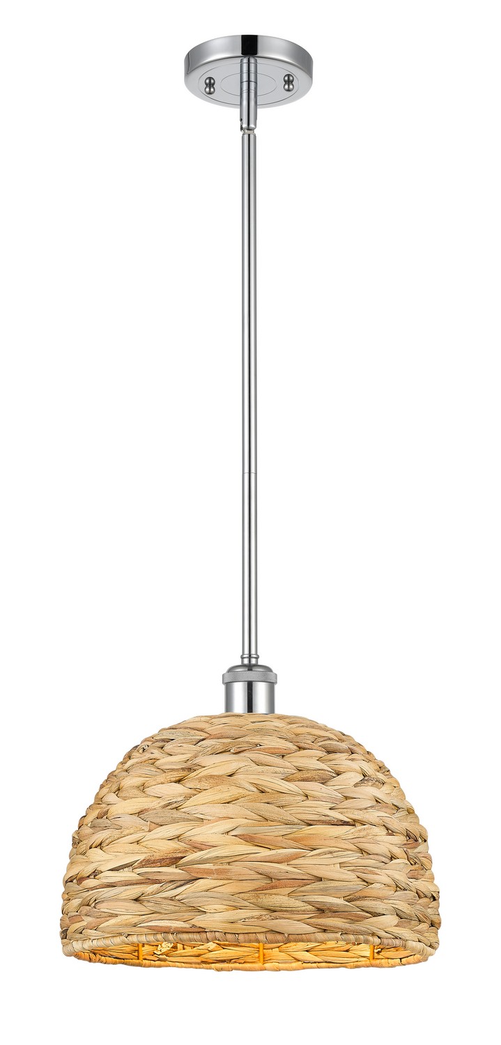 One Light Mini Pendant by Innovations - Ballston Collection, Polished Chrome Finish - 516-1S-PC-RBD-12-NAT