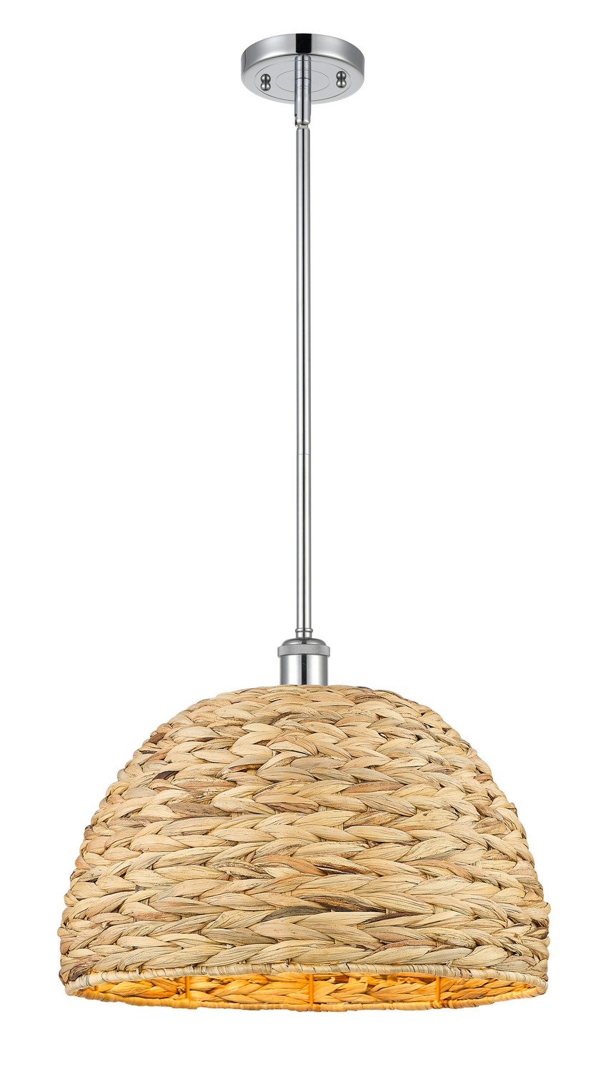 One Light Mini Pendant by Innovations - Ballston Collection, Polished Chrome Finish - 516-1S-PC-RBD-16-NAT
