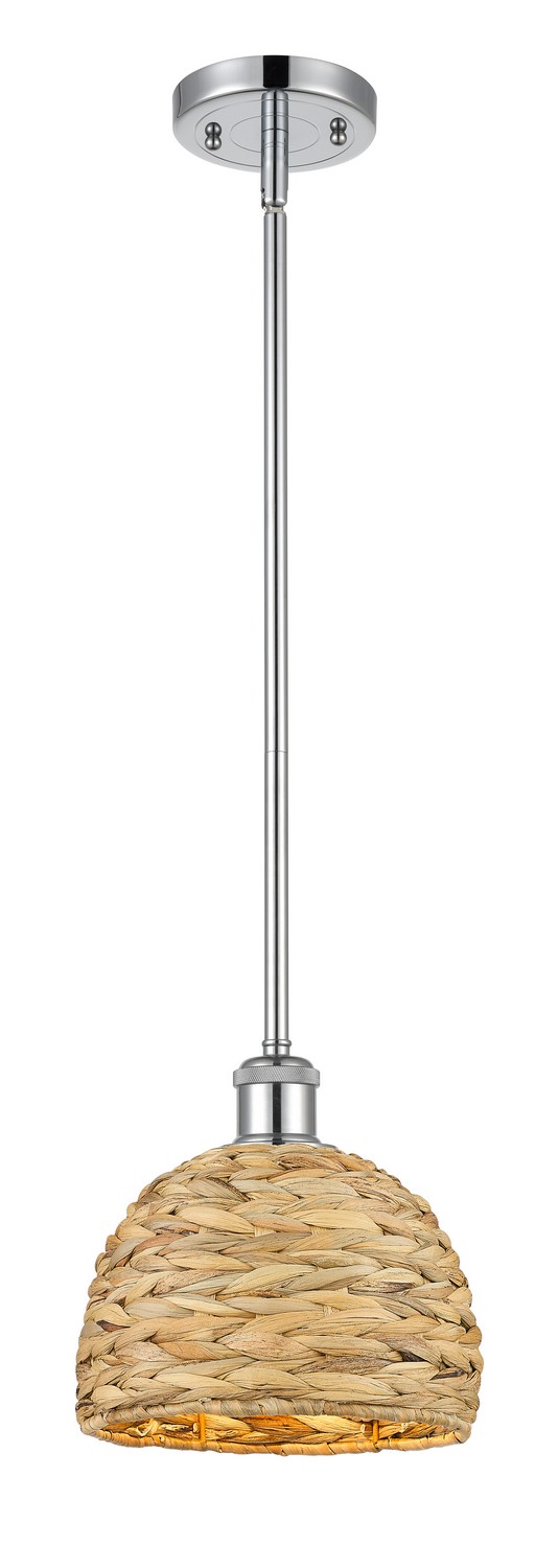 One Light Mini Pendant by Innovations - Ballston Collection, Polished Chrome Finish - 516-1S-PC-RBD-8-NAT