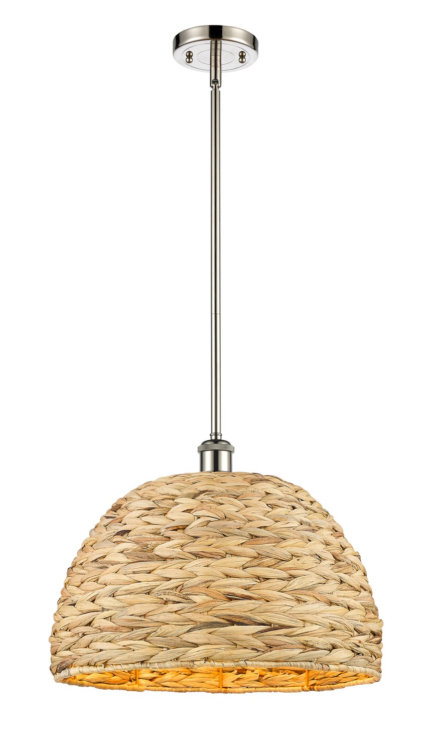 One Light Mini Pendant by Innovations - Ballston Collection, Polished Nickel Finish - 516-1S-PN-RBD-16-NAT