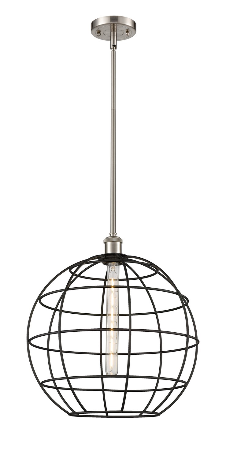 One Light Mini Pendant by Innovations - Ballston Collection, Satin Nickel Finish - 516-1S-SN-CE-16-BK