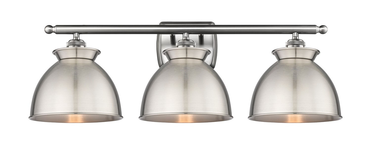 Three Light Bath Vanity by Innovations - Ballston Collection, Brushed Satin Nickel Finish - 516-3W-SN-M14-SN