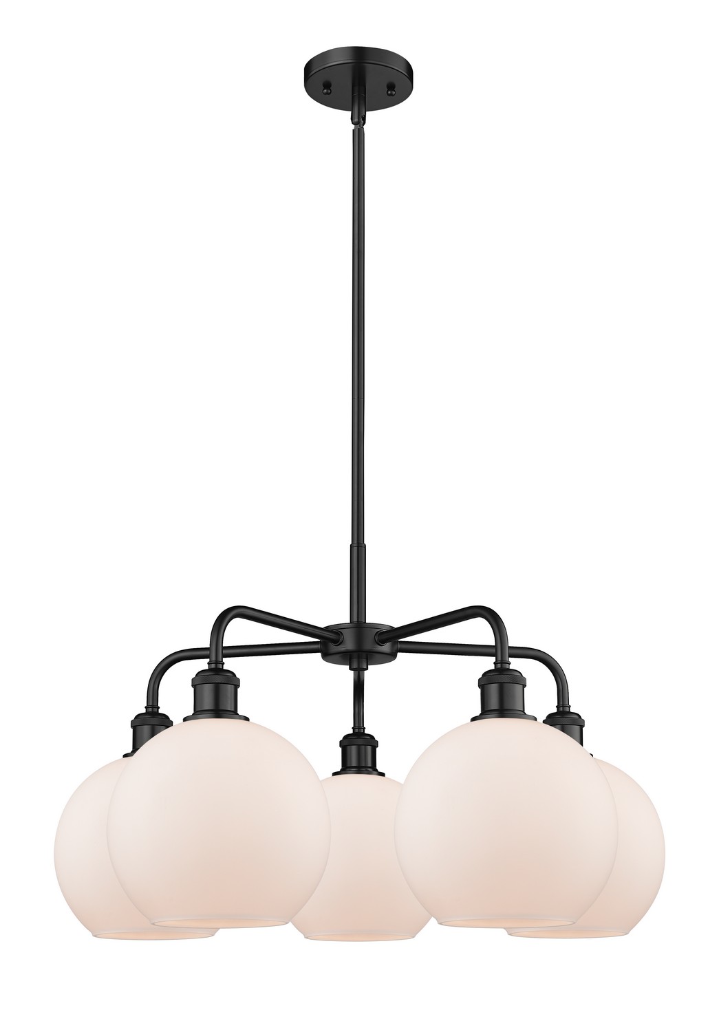 Five Light Chandelier by Innovations - Ballston Collection, Matte Black Finish - 516-5CR-BK-G121-8