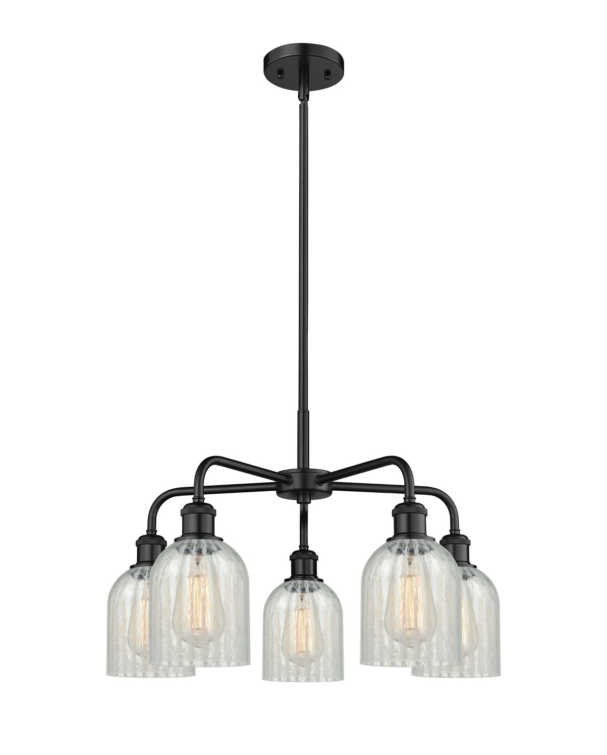 Five Light Chandelier by Innovations - Ballston Collection, Matte Black Finish - 516-5CR-BK-G2511