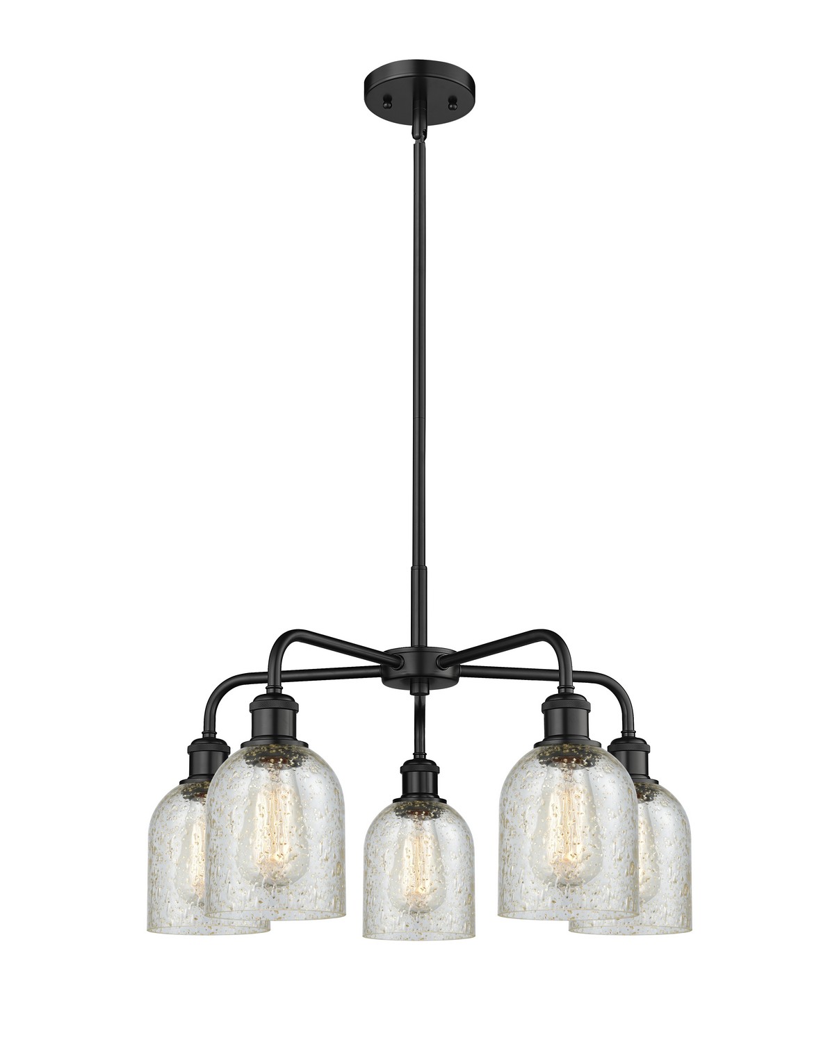 Five Light Chandelier by Innovations - Ballston Collection, Matte Black Finish - 516-5CR-BK-G259