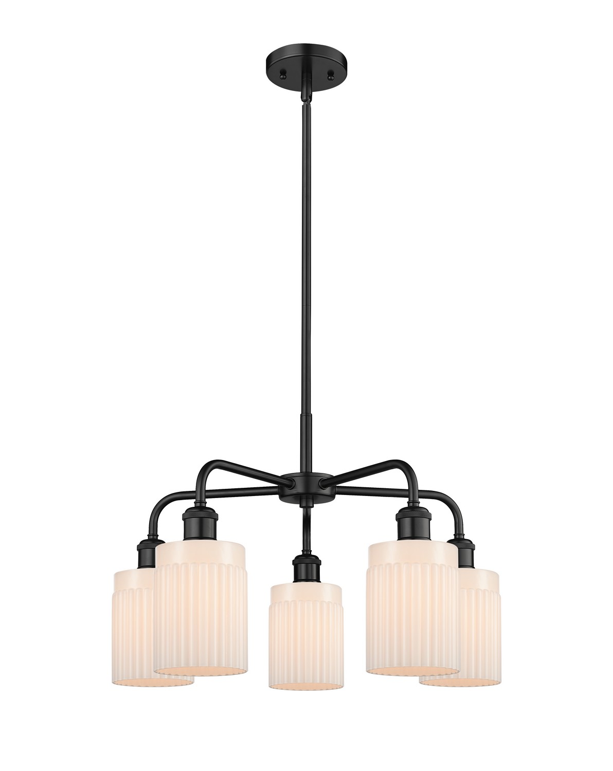 Five Light Chandelier by Innovations - Ballston Collection, Matte Black Finish - 516-5CR-BK-G341