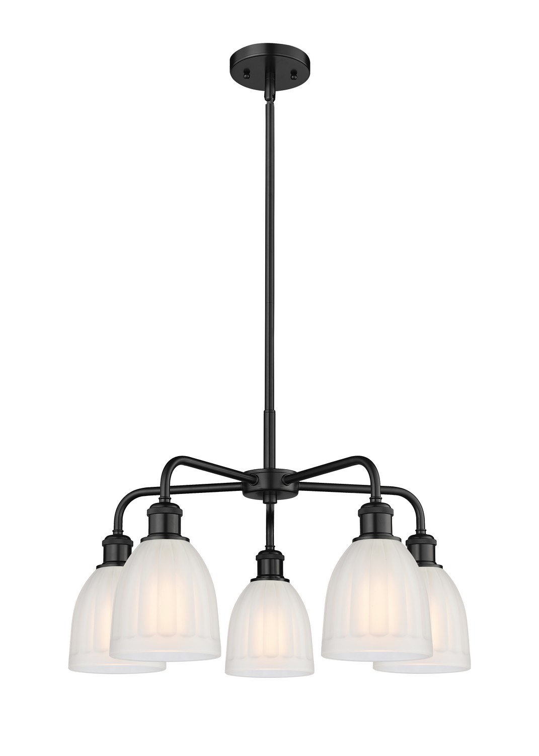 Five Light Chandelier by Innovations - Ballston Collection, Matte Black Finish - 516-5CR-BK-G441