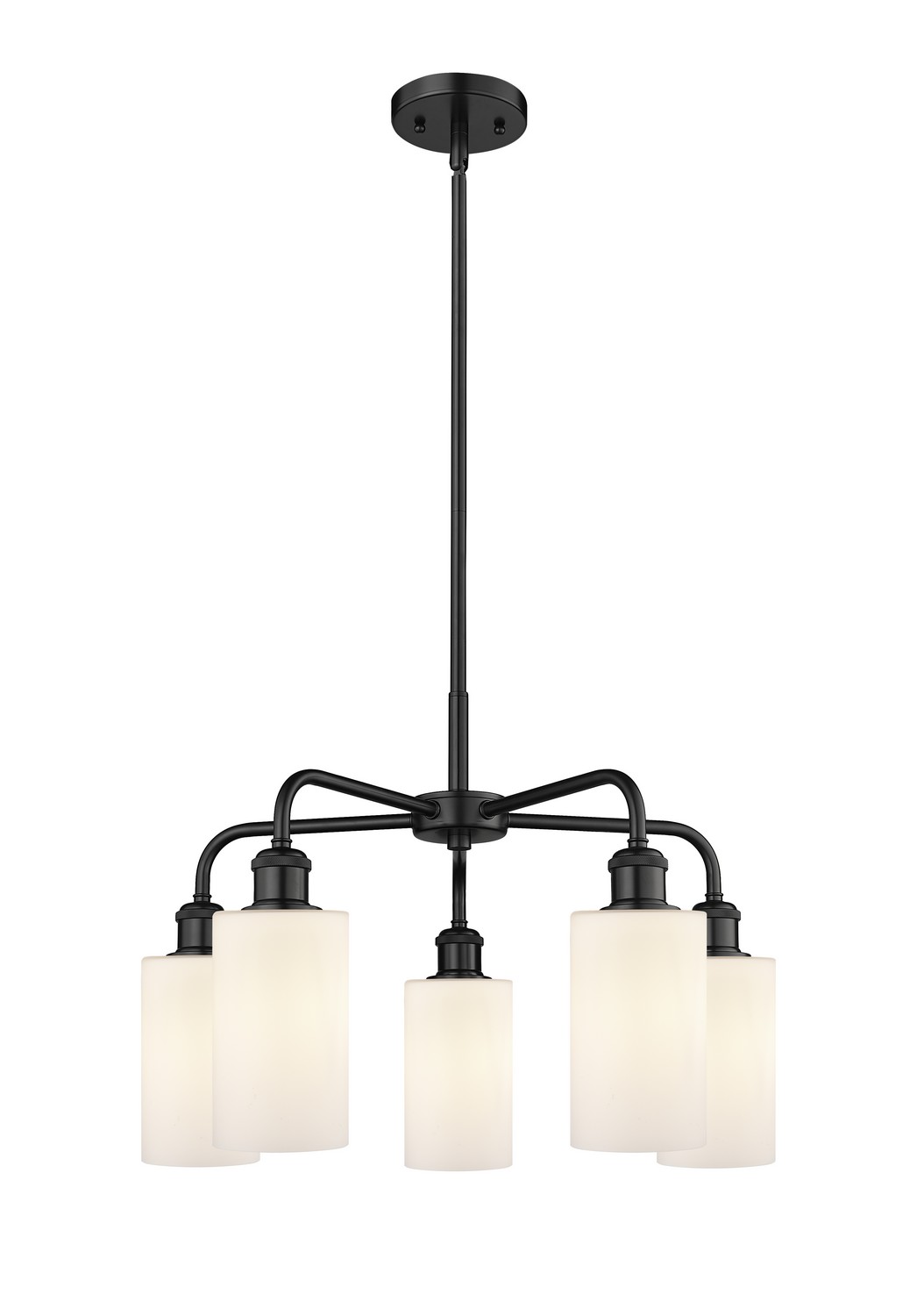 Five Light Chandelier by Innovations - Ballston Collection, Matte Black Finish - 516-5CR-BK-G801