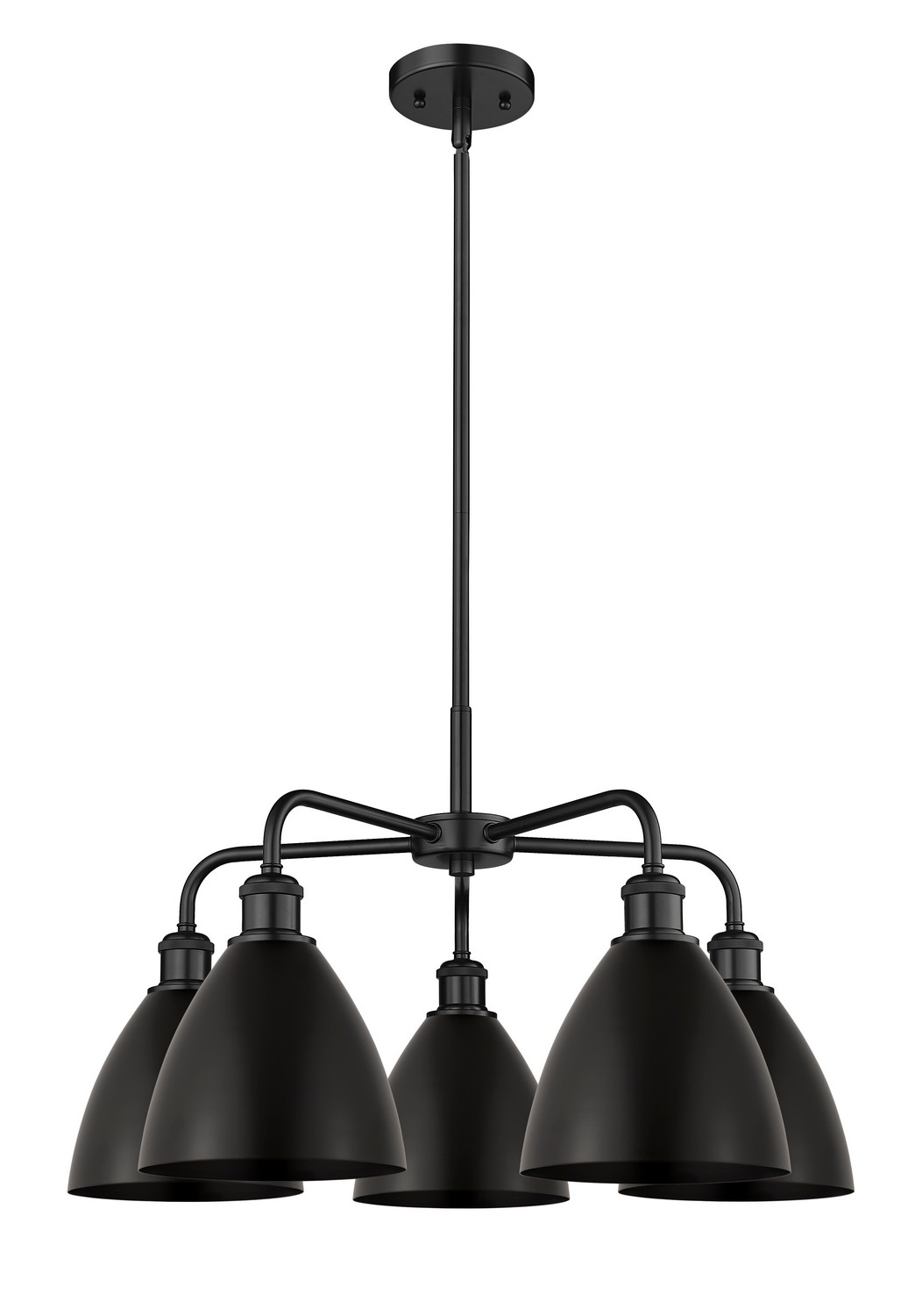 Five Light Chandelier by Innovations - Ballston Collection, Matte Black Finish - 516-5CR-BK-MBD-75-BK