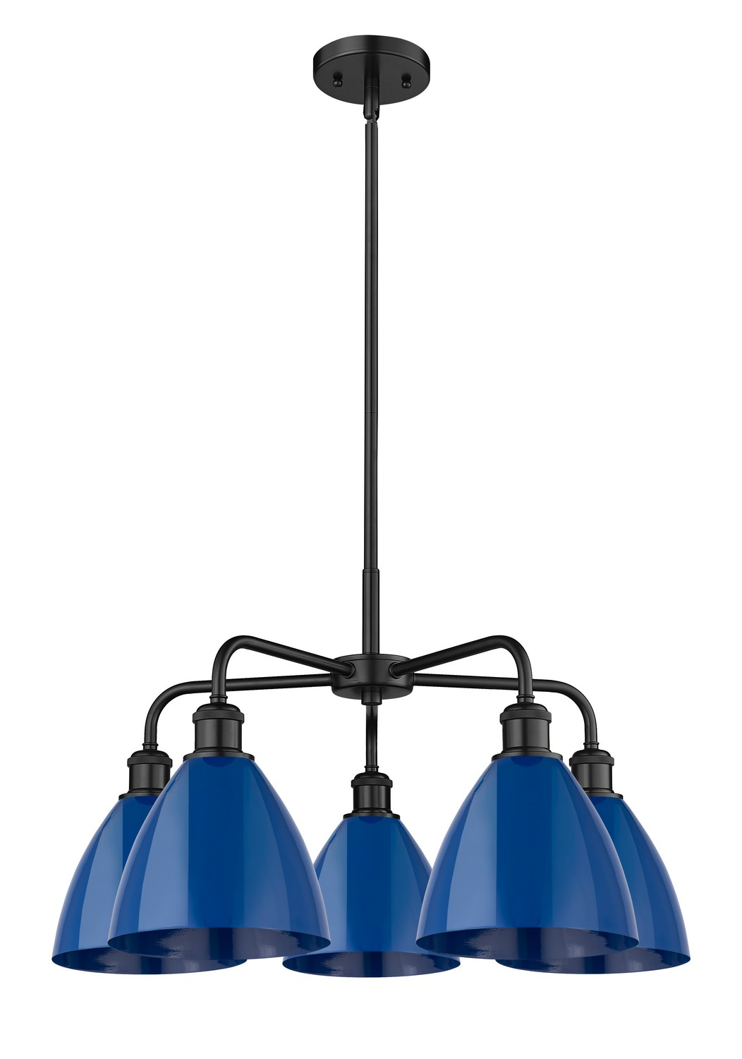 Five Light Chandelier by Innovations - Ballston Collection, Matte Black Finish - 516-5CR-BK-MBD-75-BL
