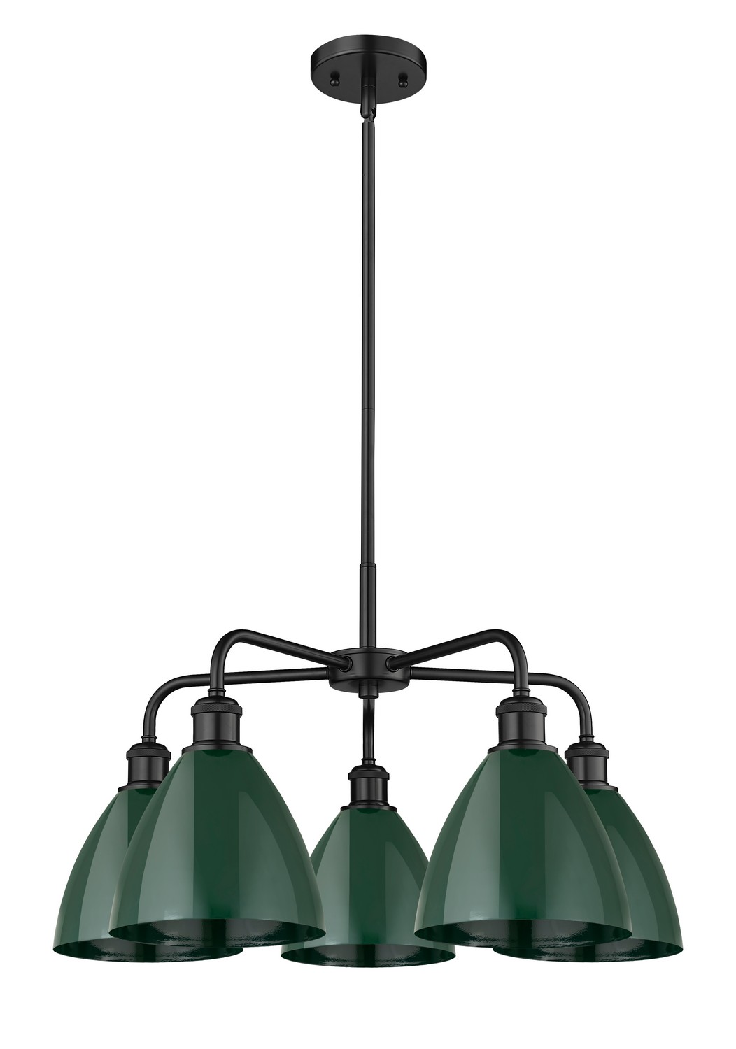 Five Light Chandelier by Innovations - Ballston Collection, Matte Black Finish - 516-5CR-BK-MBD-75-GR