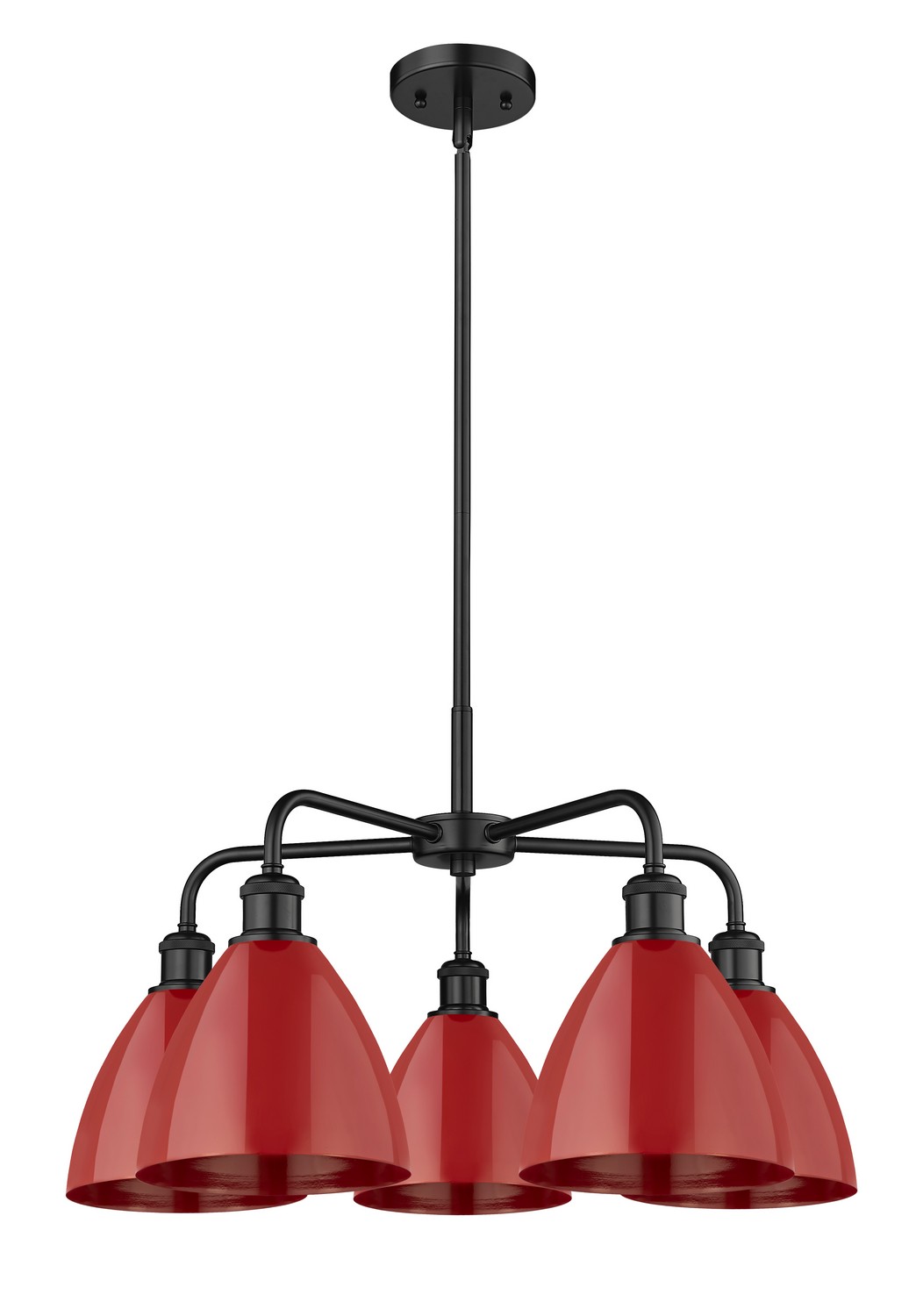 Five Light Chandelier by Innovations - Ballston Collection, Matte Black Finish - 516-5CR-BK-MBD-75-RD