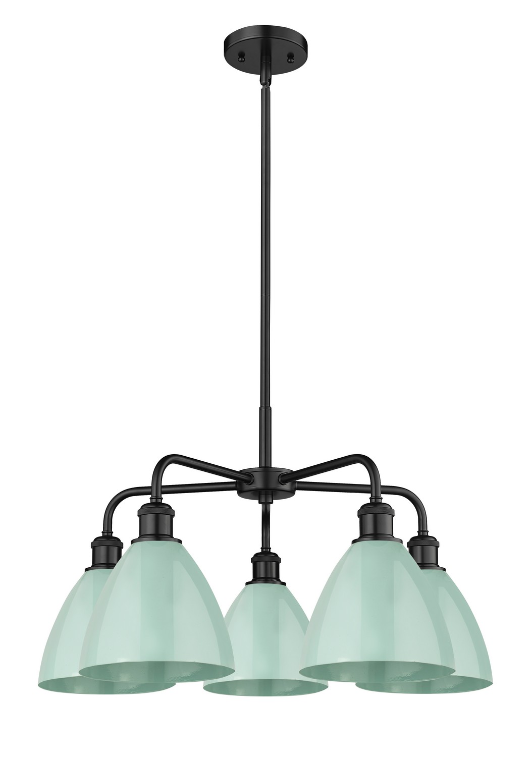 Five Light Chandelier by Innovations - Ballston Collection, Matte Black Finish - 516-5CR-BK-MBD-75-SF