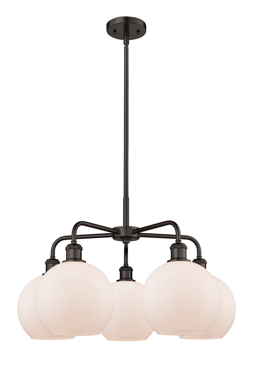 Five Light Chandelier by Innovations - Ballston Collection, Oil Rubbed Bronze Finish - 516-5CR-OB-G121-8
