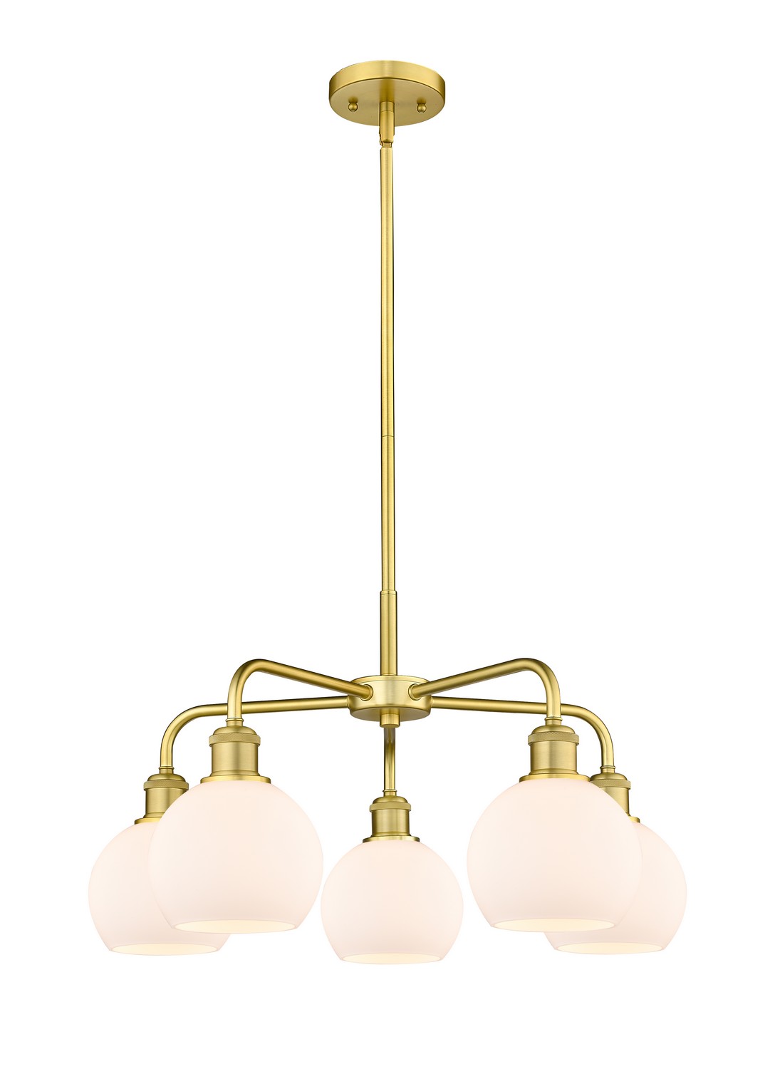 Five Light Chandelier by Innovations - Ballston Collection, Satin Gold Finish - 516-5CR-SG-G121-6