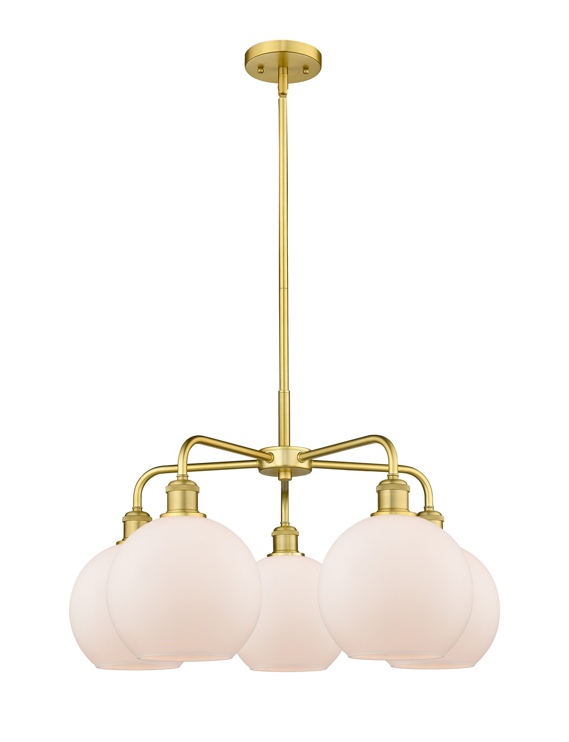 Five Light Chandelier by Innovations - Ballston Collection, Satin Gold Finish - 516-5CR-SG-G121-8