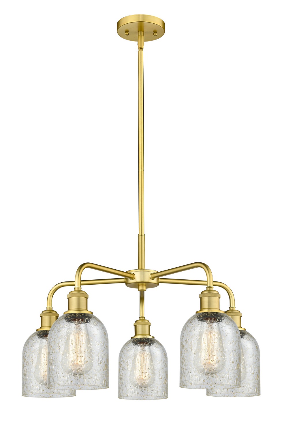 Five Light Chandelier by Innovations - Ballston Collection, Satin Gold Finish - 516-5CR-SG-G259
