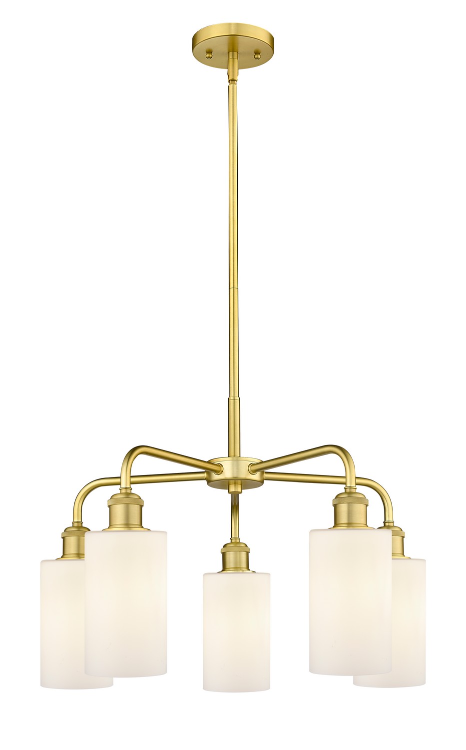 Five Light Chandelier by Innovations - Ballston Collection, Satin Gold Finish - 516-5CR-SG-G801