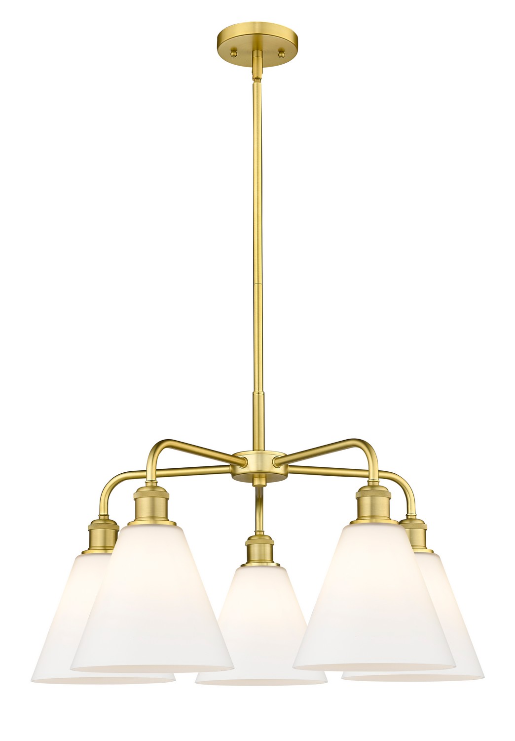 Five Light Chandelier by Innovations - Ballston Collection, Satin Gold Finish - 516-5CR-SG-GBC-81