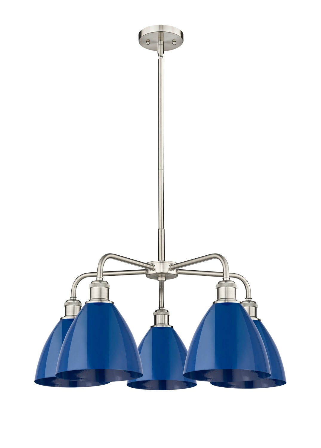 Five Light Chandelier by Innovations - Ballston Collection, Satin Nickel Finish - 516-5CR-SN-MBD-75-BL