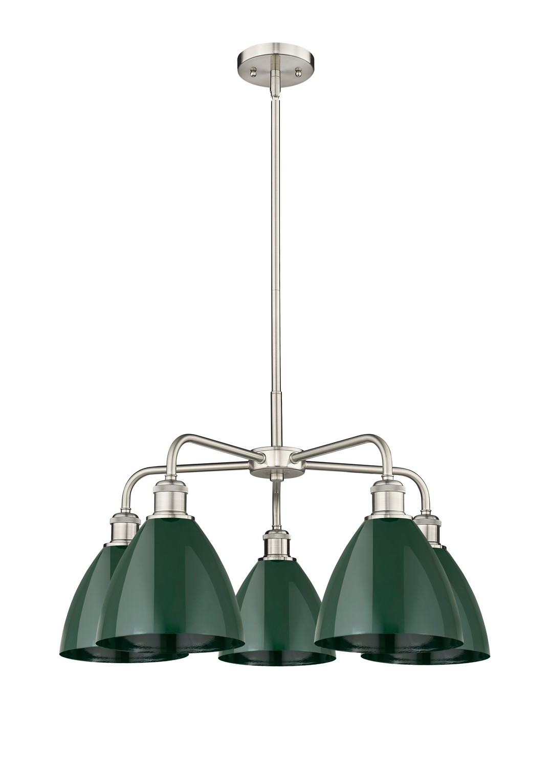 Five Light Chandelier by Innovations - Ballston Collection, Satin Nickel Finish - 516-5CR-SN-MBD-75-GR