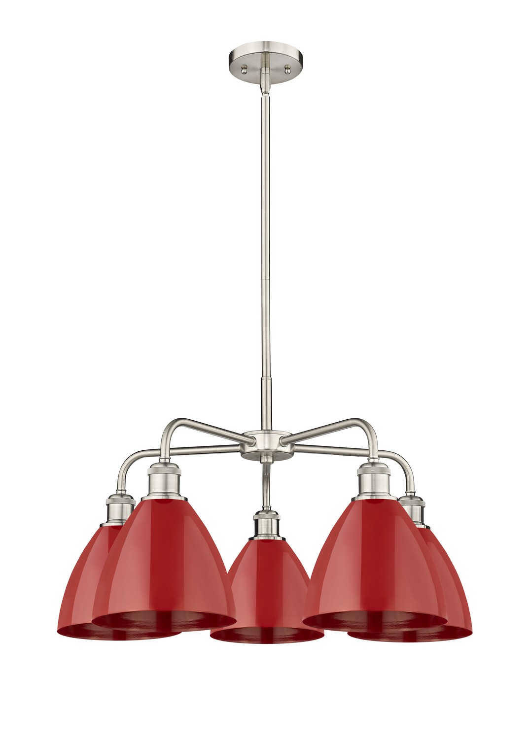 Five Light Chandelier by Innovations - Ballston Collection, Satin Nickel Finish - 516-5CR-SN-MBD-75-RD