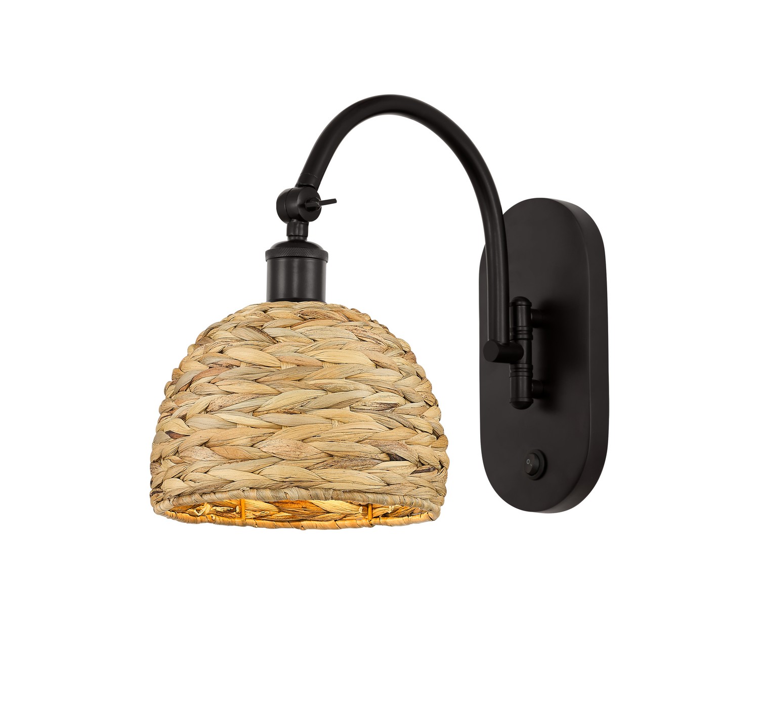 One Light Swing Arm by Innovations - Ballston Collection, Oil Rubbed Bronze Finish - 518-1W-OB-RBD-8-NAT