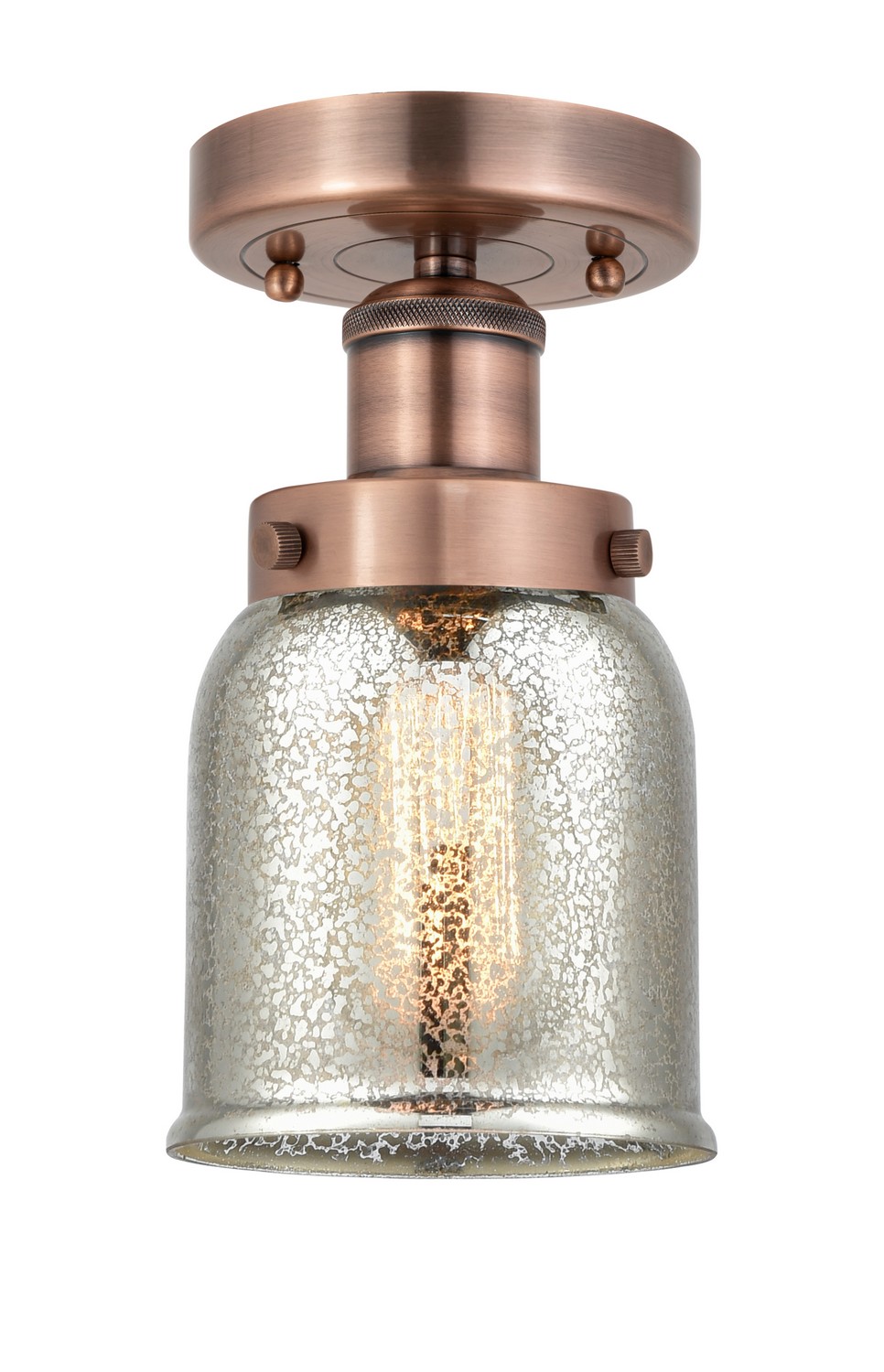 One Light Semi-Flush Mount by Innovations - Edison Collection, Antique Copper Finish - 616-1F-AC-G58