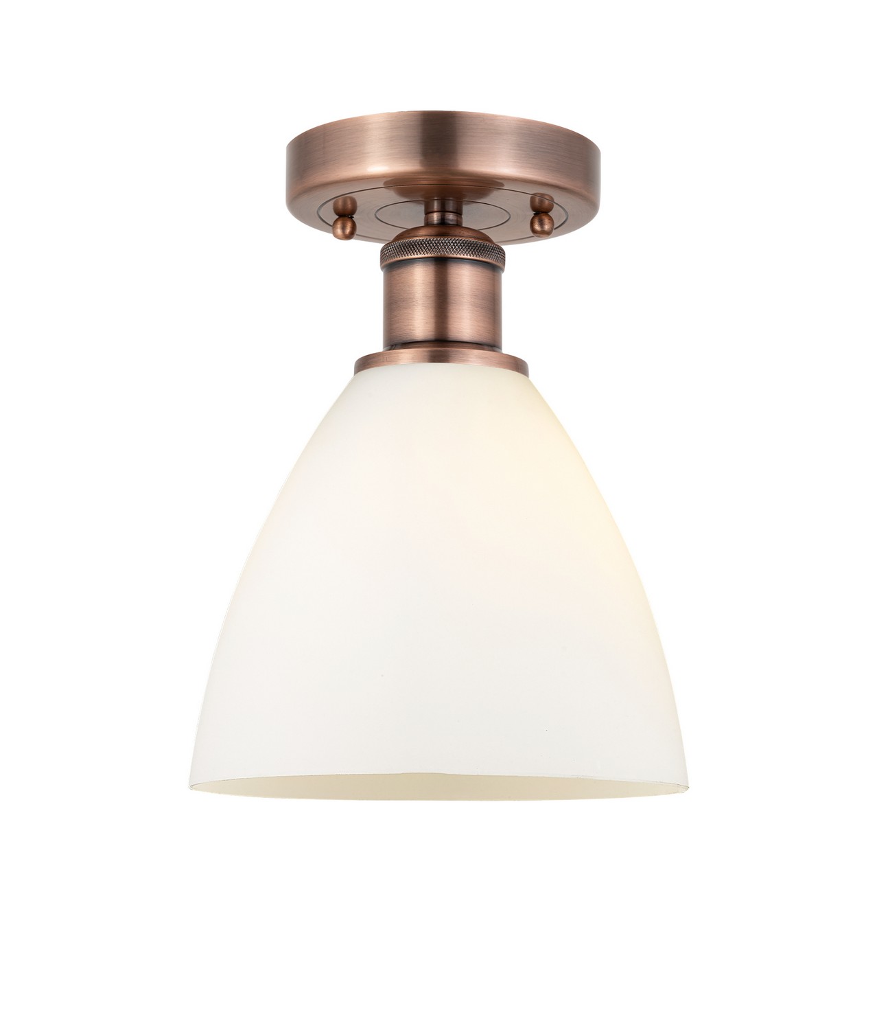 One Light Semi-Flush Mount by Innovations - Edison Collection, Antique Copper Finish - 616-1F-AC-GBD-751