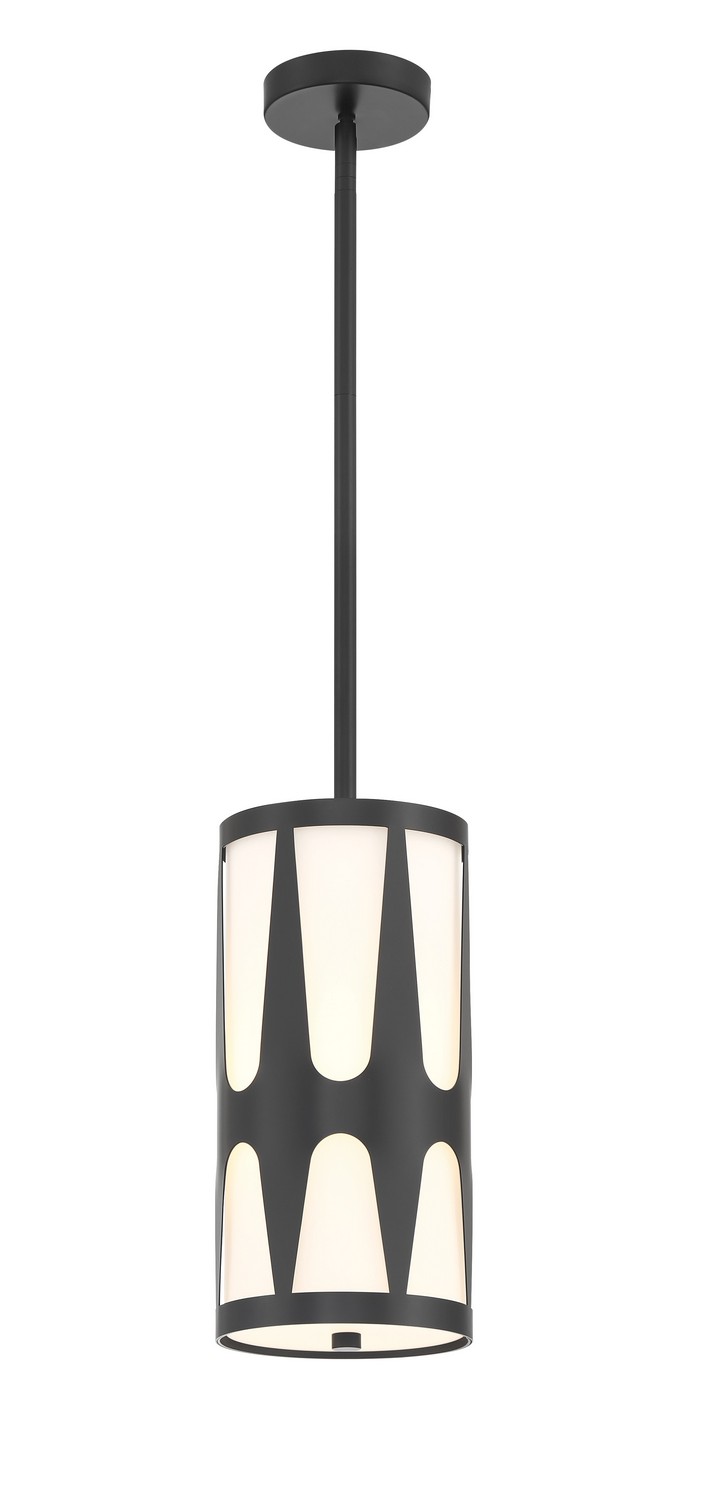 Crystorama Royston One Light Pendant in Black - ROY-801-BK