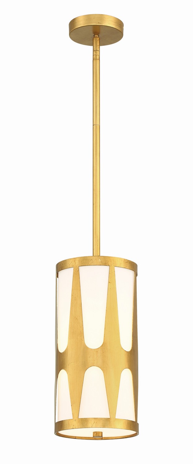 Crystorama Royston One Light Pendant in Antique Gold - ROY-801-GA
