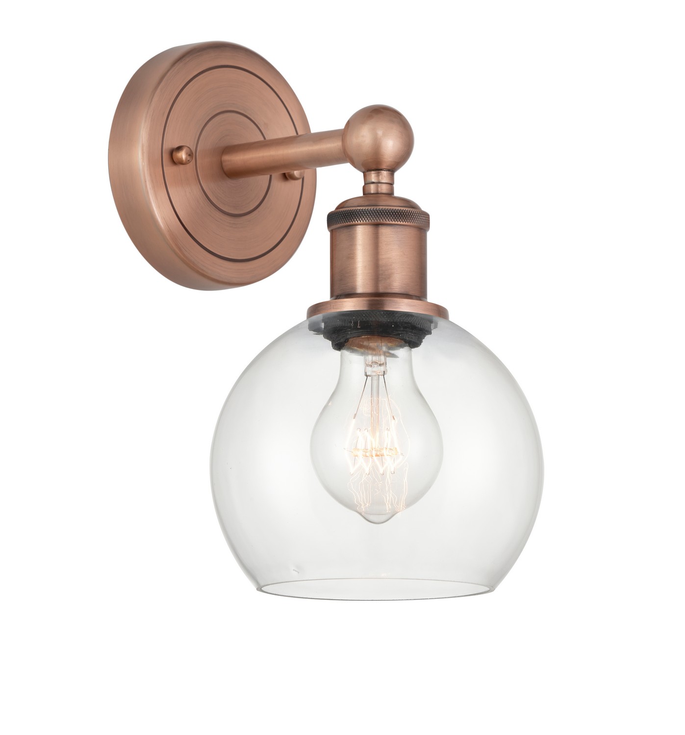 One Light Wall Sconce by Innovations - Edison Collection, Antique Copper Finish - 616-1W-AC-G122-6