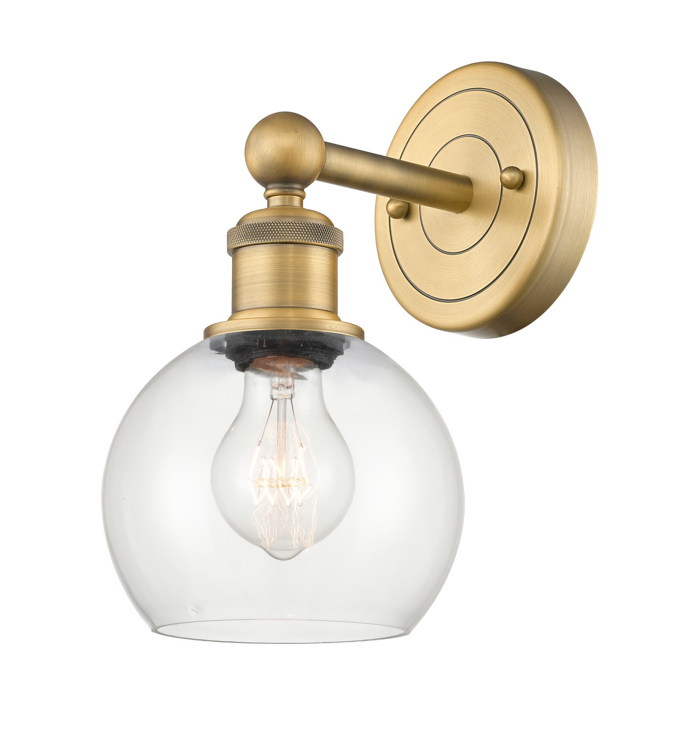 One Light Wall Sconce by Innovations - Edison Collection, Brushed Brass Finish - 616-1W-BB-G122-6