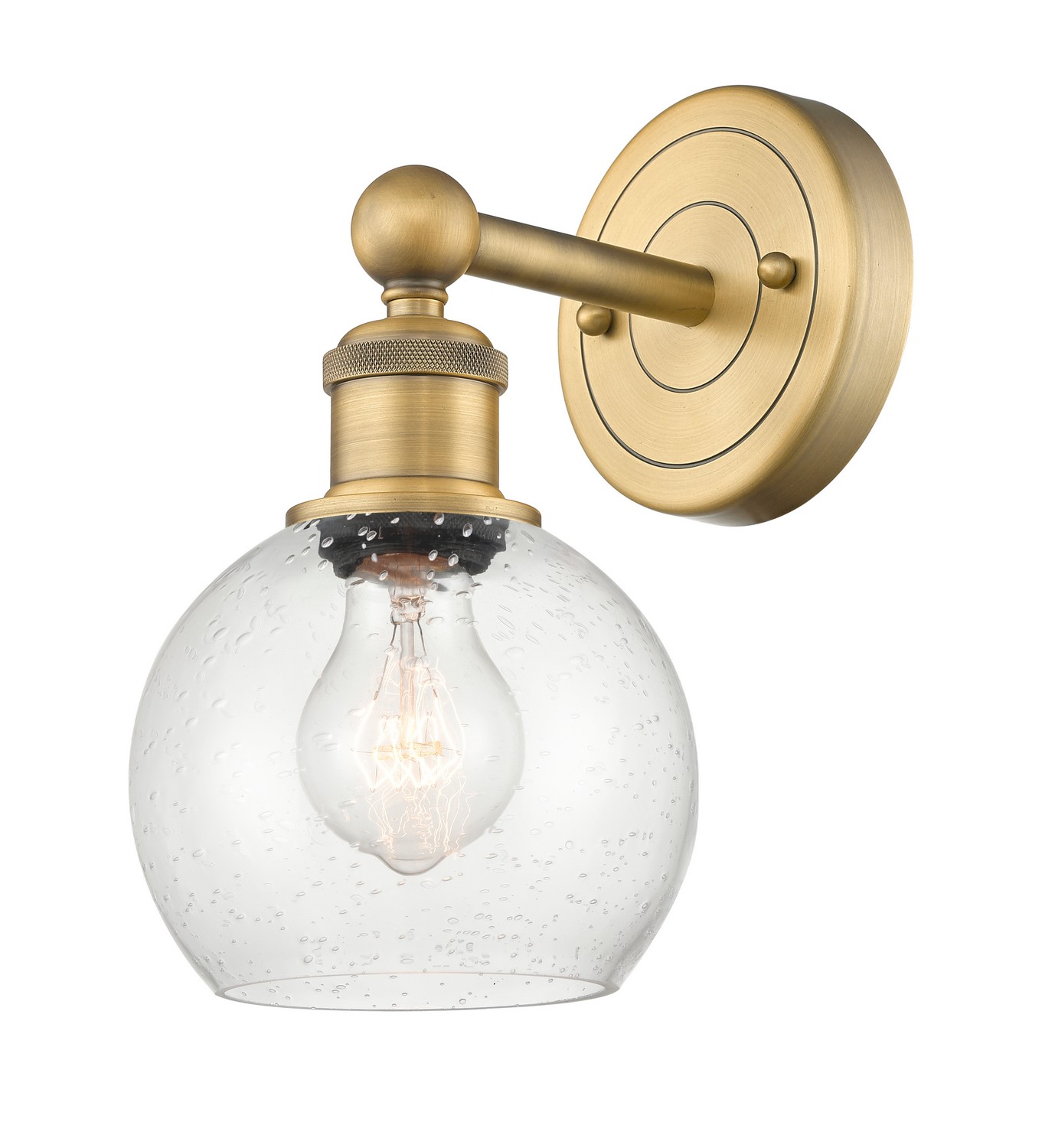 One Light Wall Sconce by Innovations - Edison Collection, Brushed Brass Finish - 616-1W-BB-G124-6